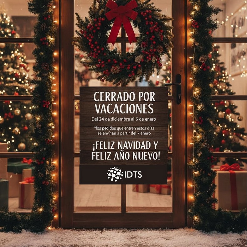 Vacaciones Navidad 2025. Cerrados del 24 de diciembre al 6 de enero. Los pedidos se enviarán a partir del 7 de enero